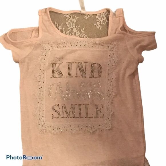Beauties Cold Shoulder Girls Pink Blouse Size 16 - Picture 4 of 9